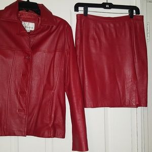 Genuine Hot Red Leather